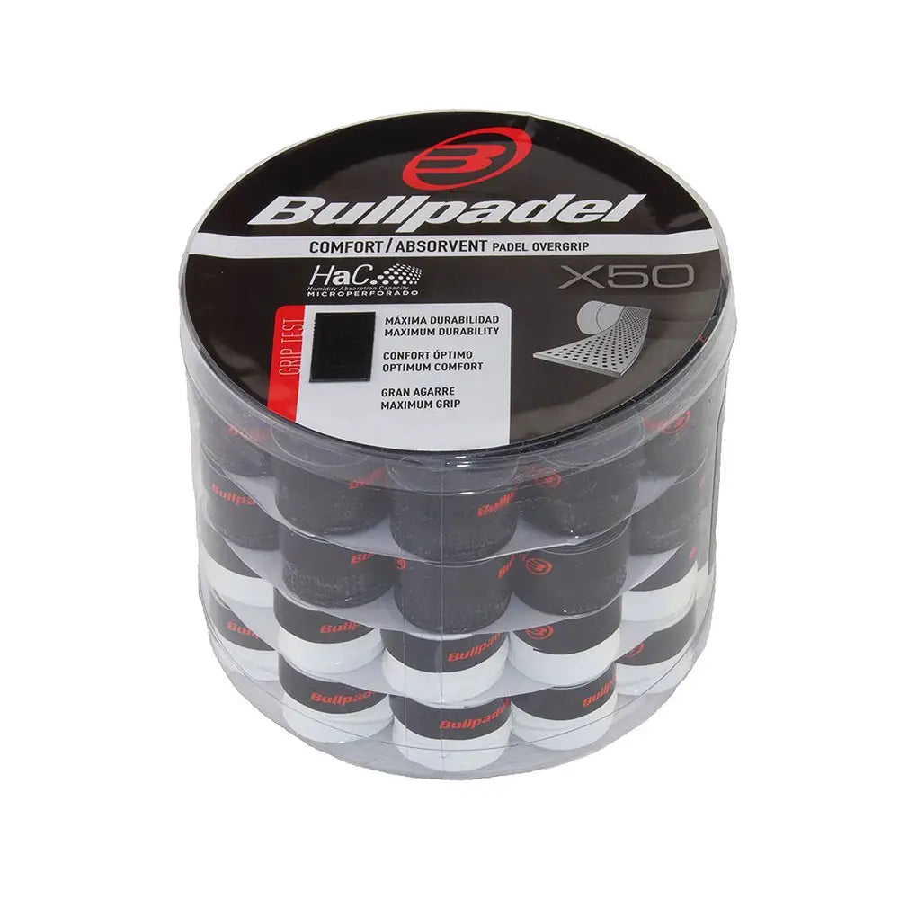 BULLPADEL OVERGRIPS COMFORT/ABSORVET GB1201 WHITE BLACK