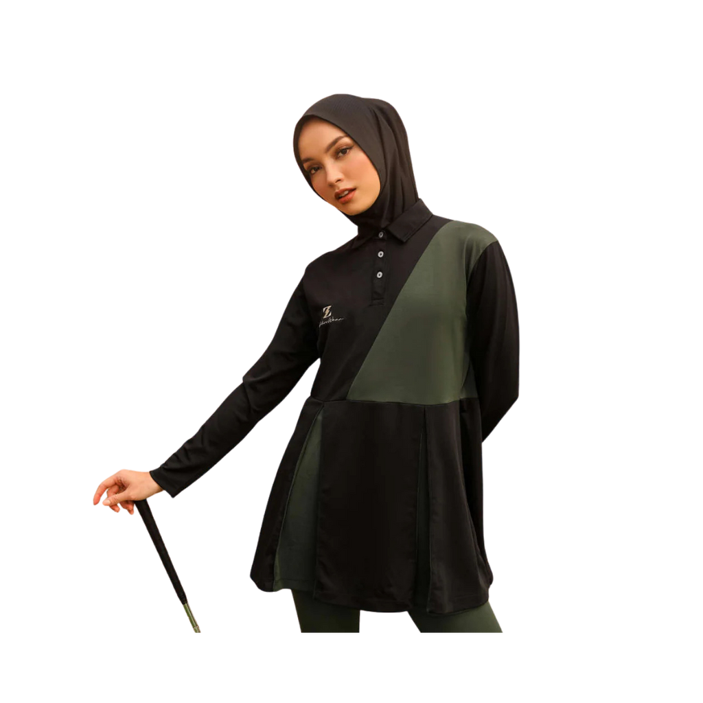 POLO PLEATED DRESS BLACK ACTIVE ZS