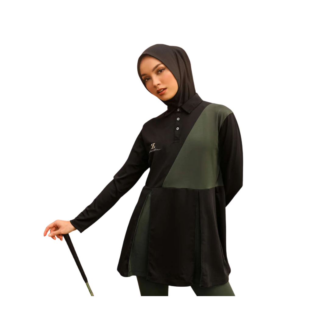 POLO PLEATED DRESS BLACK ACTIVE ZS