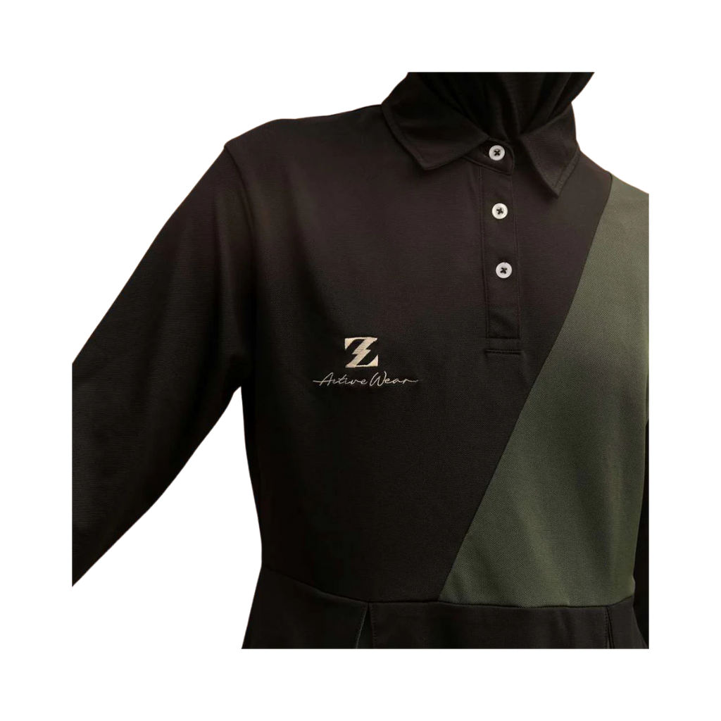 POLO PLEATED DRESS BLACK ACTIVE ZS