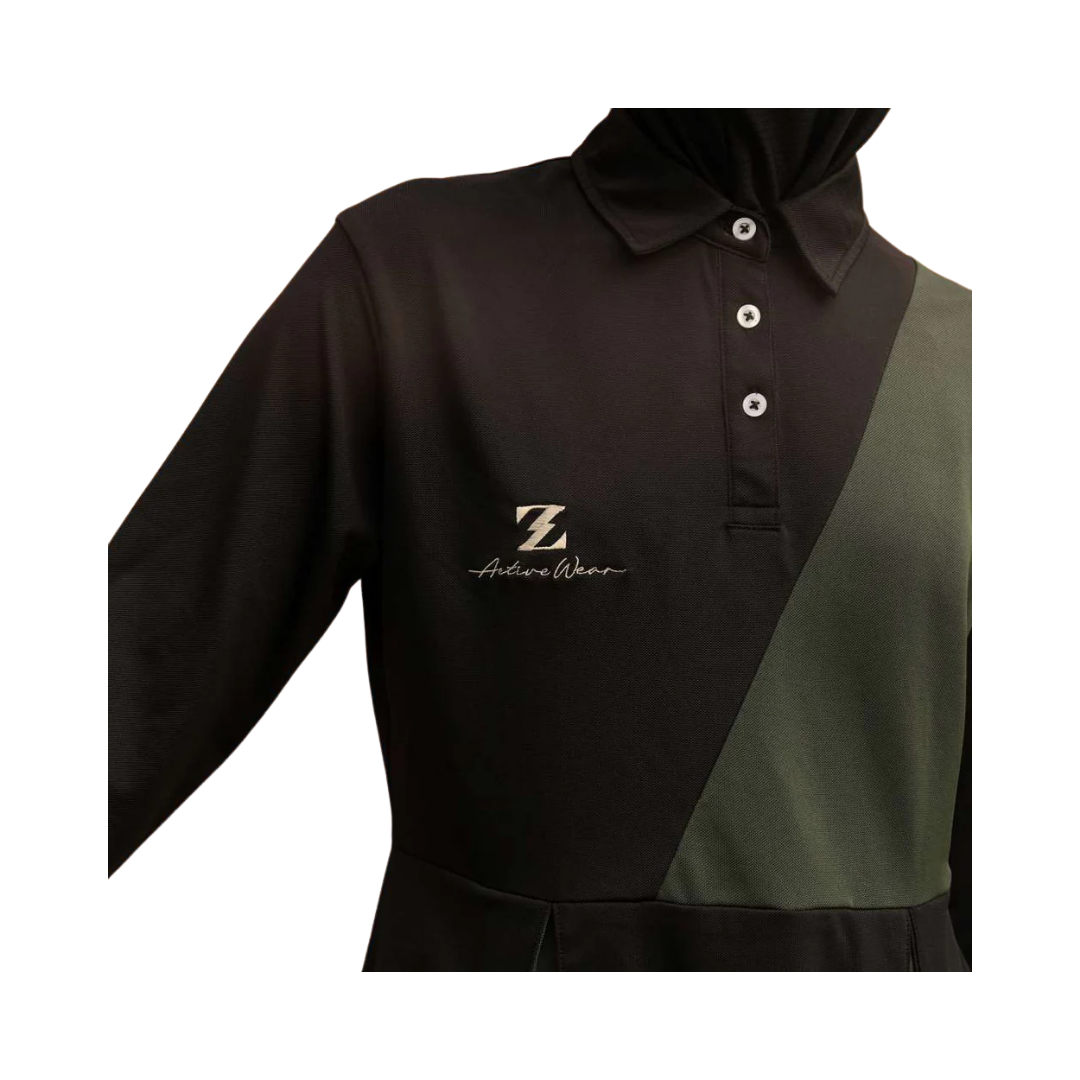 POLO PLEATED DRESS BLACK ACTIVE ZS
