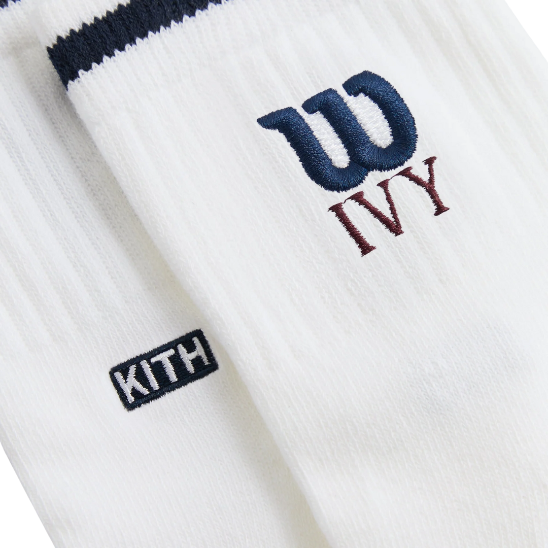 KITH IVY X WILSON SOCKS QUARTER TOP WHITE / PORT ROYAL