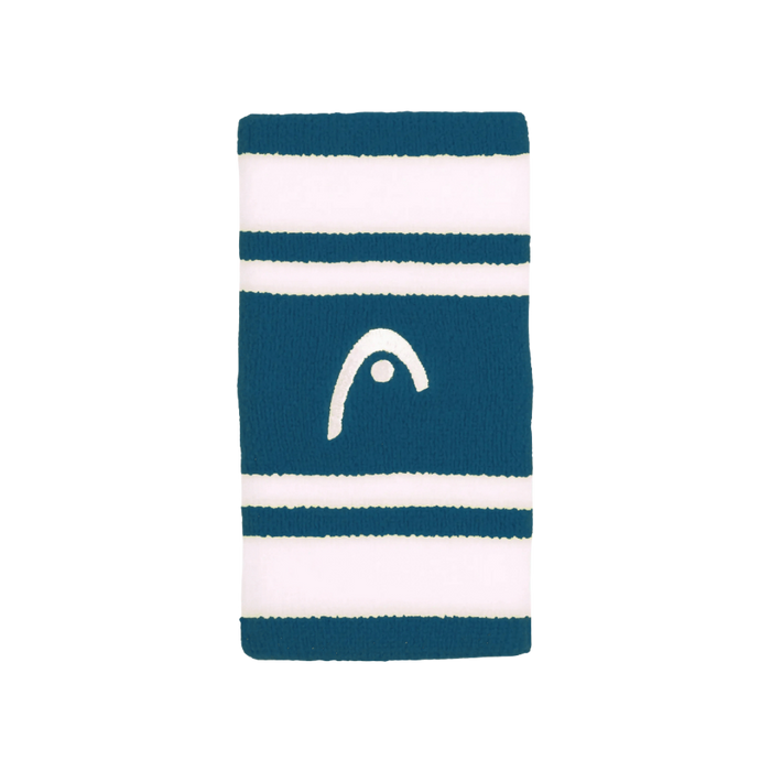 HEAD WRISTBANDS LONG TEAL WHITE (PACK 2)