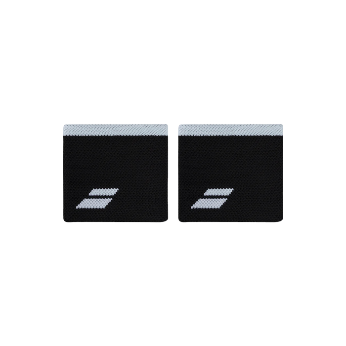 BABOLAT WRISTBANDS SHORT BLACK WHITE (PACK 2)