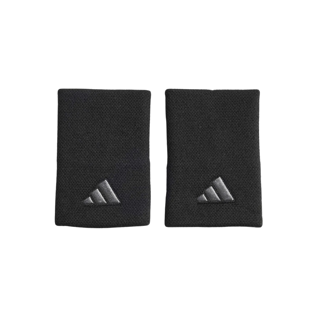 ADIDAS WRISTBANDS LONG BLACK SILVER 2 UNITS