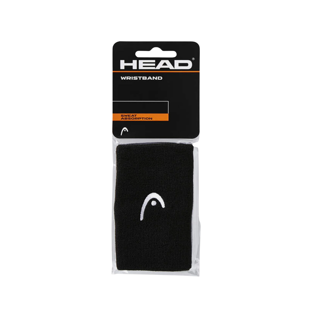 HEAD WRISTBANDS LONG BLACK (2 PACK)