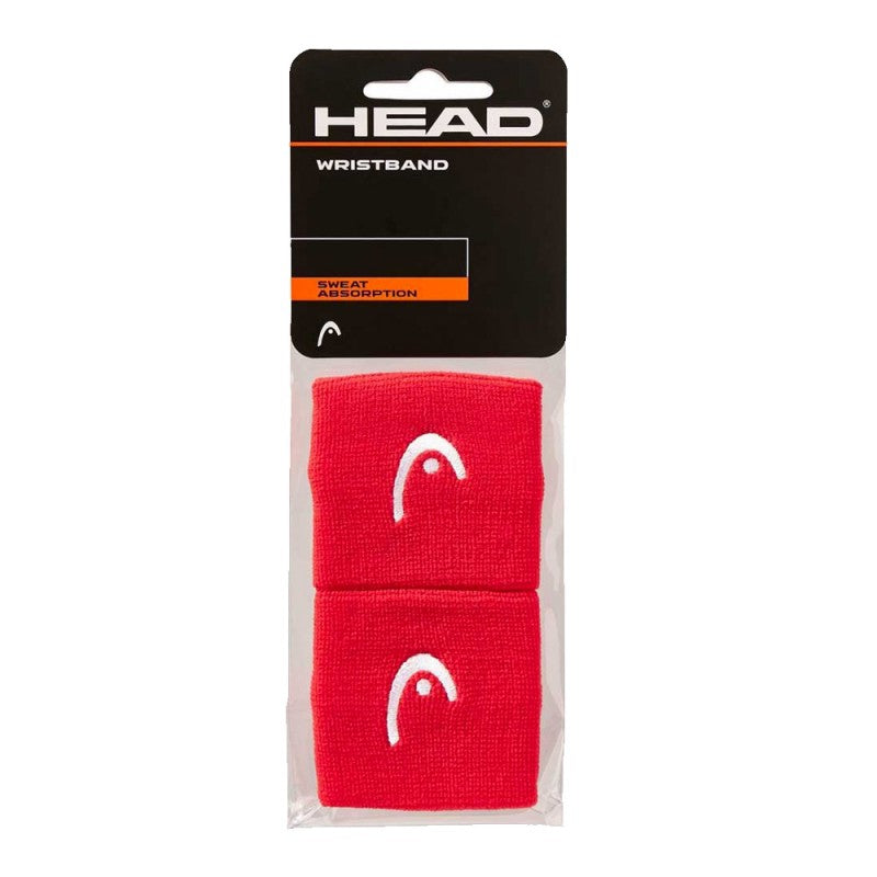 HEAD WRISTBANDS SHORT RED (2 PACK)