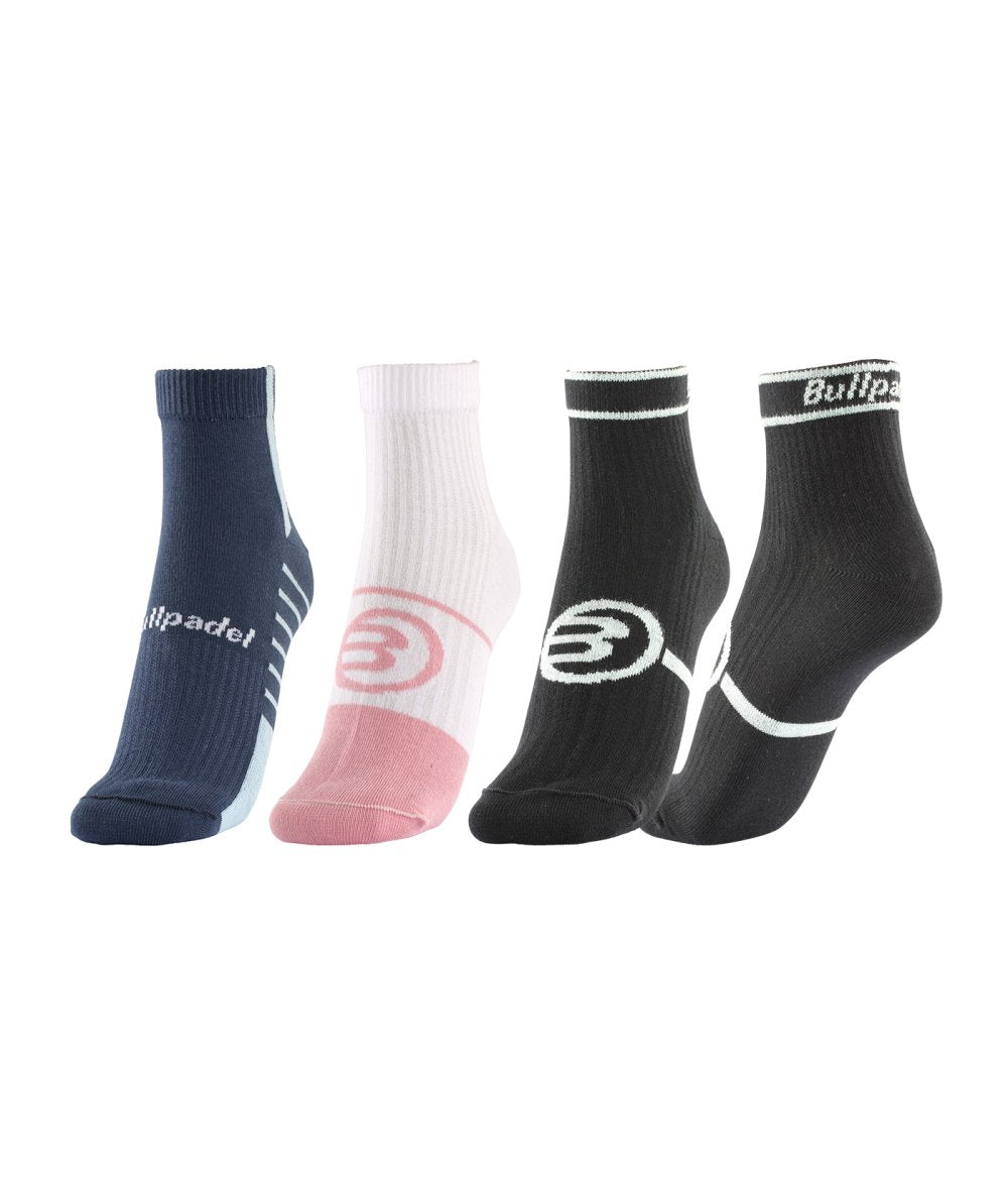 BULLPADEL SOCKS 3 PACK BP256 BLACK/PINK/NAVY