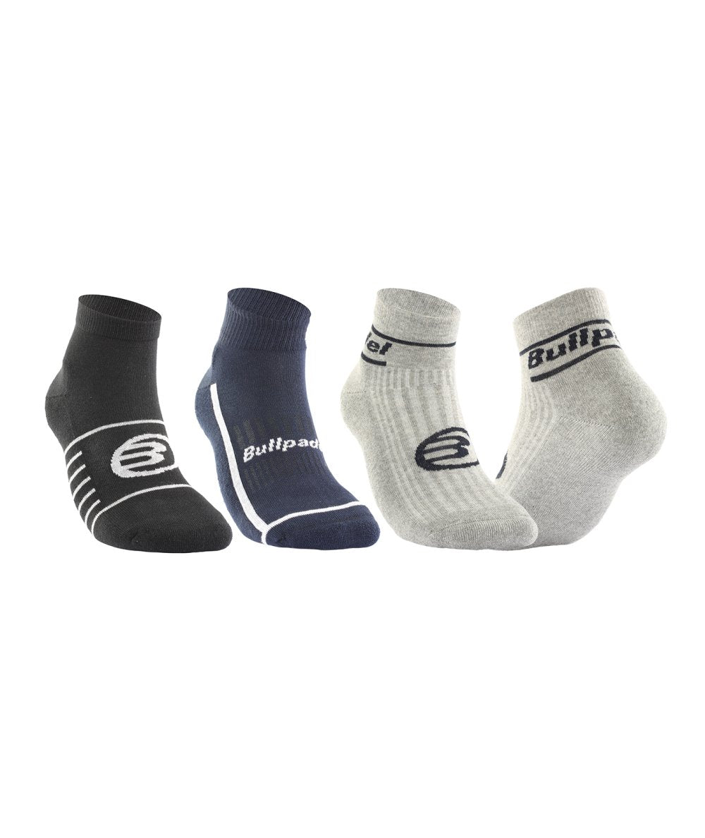 BULLPADEL SOCKS 3 PACK BP254 BLACK/GREY/NAVY