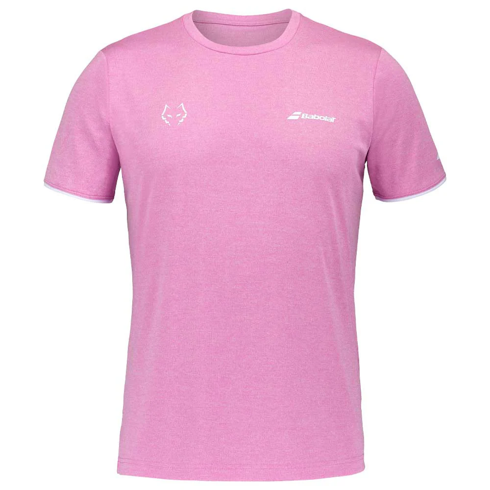 BABOLAT T-SHIRT CREW NECK PINK TEE LOGO WHITE 25