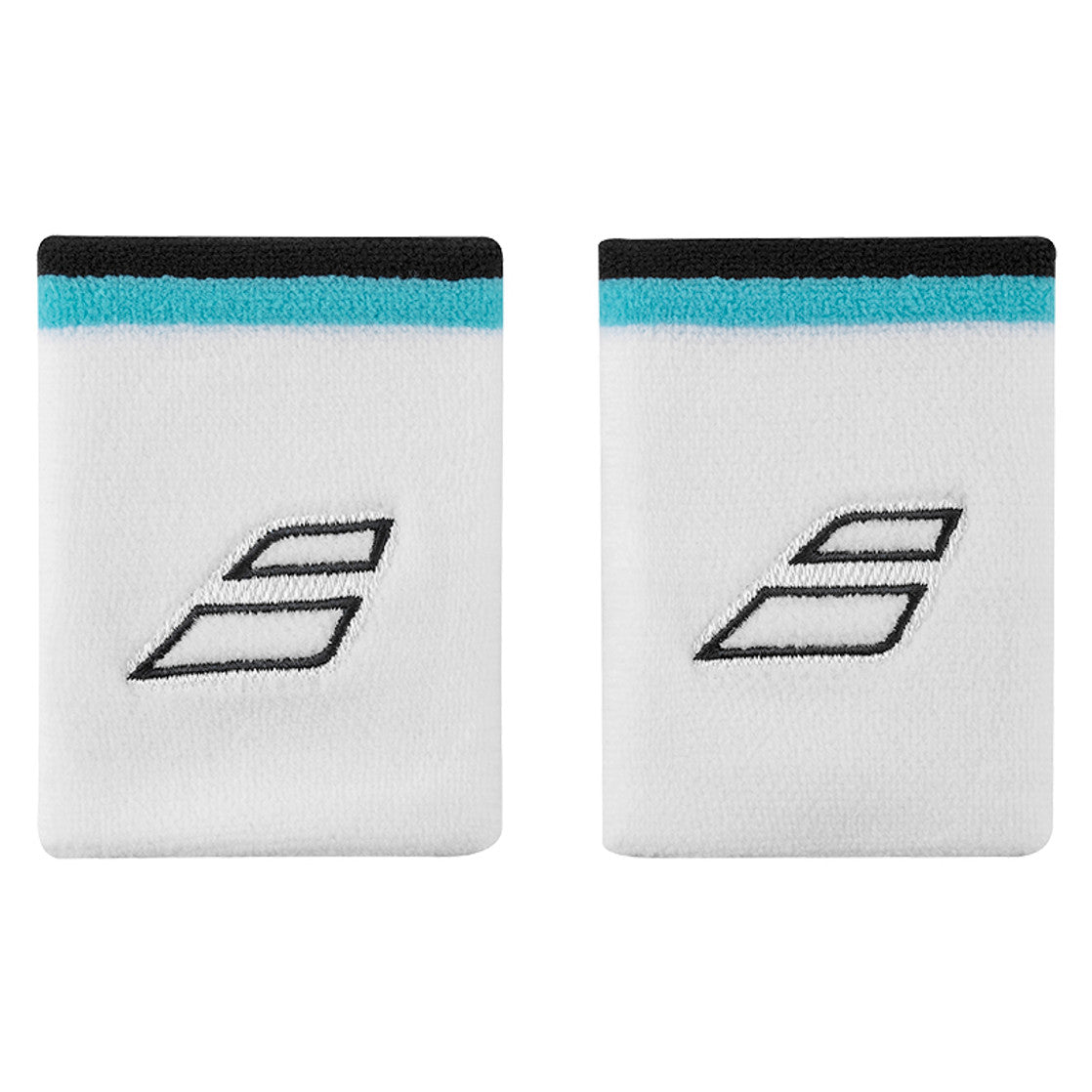 BABOLAT WRISTBANDS TERRY JUMBO WHITE/BLUE (PACK 2)