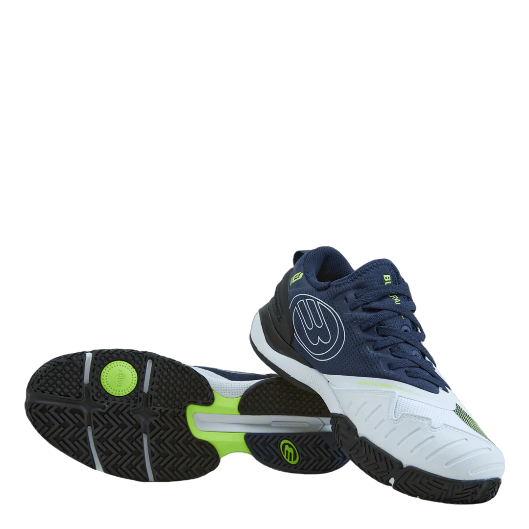 BULLPADEL SHOES HACK HYBRID FLY 22I BLANCO/AZUL MARINO