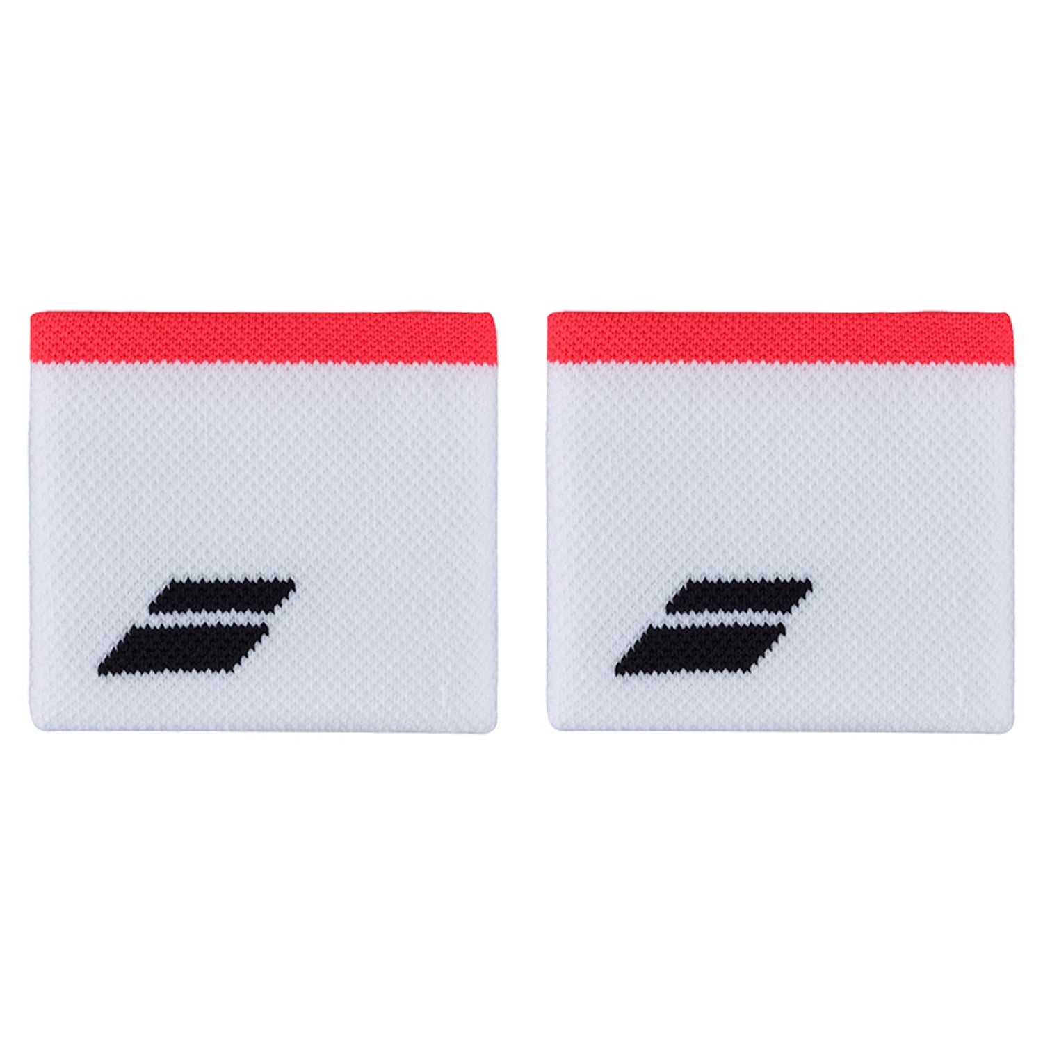 BABOLAT WRISTBANDS LOGO WHITE/STRIKE RED (PACK 2)