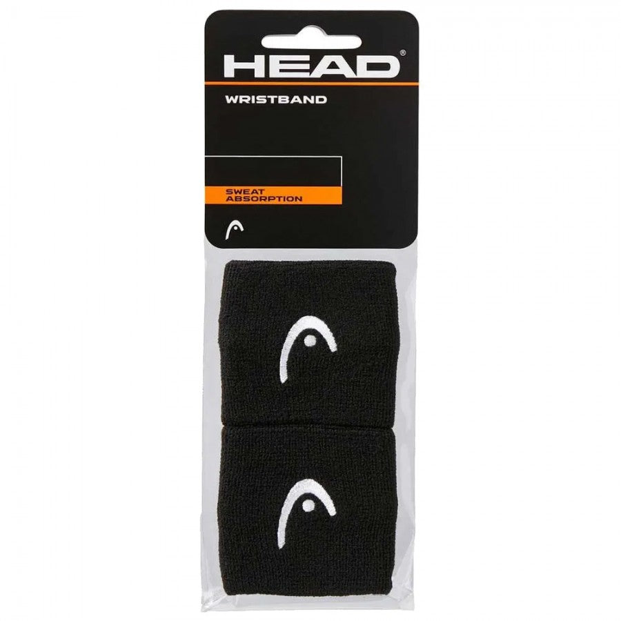 HEAD WRISTBANDS SHORT BLACK (PACK 2)