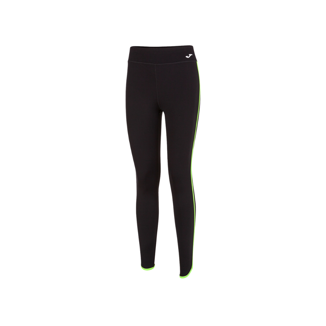 JOMA PANTS WOMEN COMBI TORNEO LONG TIGHTS BLACK FLUOR GREEN