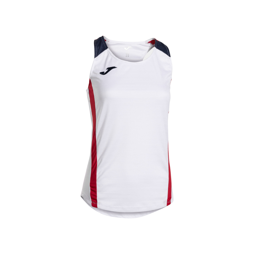 JOMA T-SHIRT WOMEN MONTREAL SLEEVELESS WHITE RED