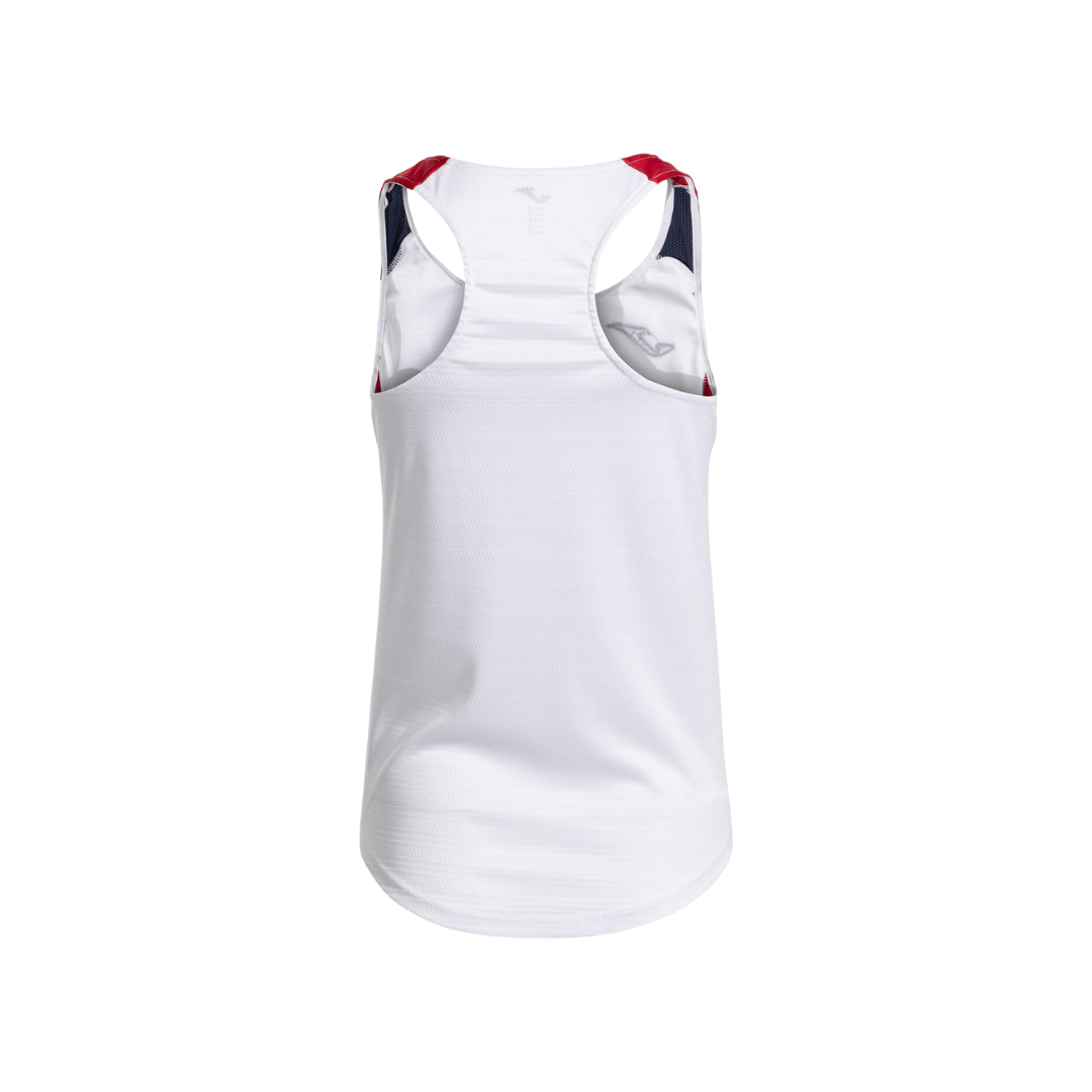 JOMA T-SHIRT WOMEN MONTREAL SLEEVELESS WHITE RED
