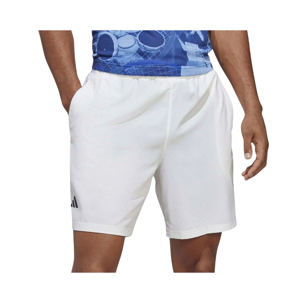 ADIDAS SHORT MEN CLUB STRETCH WOVEN WHITE BLACK