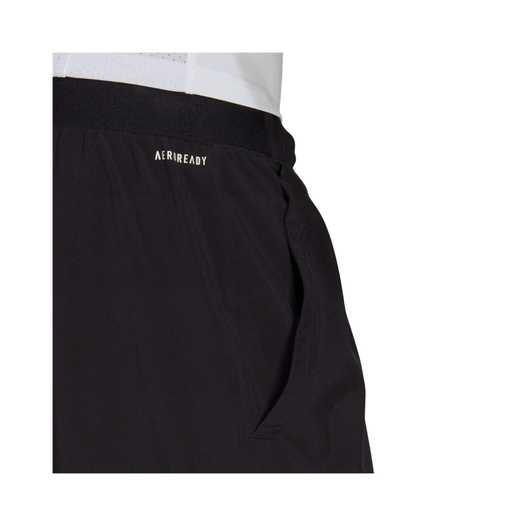 ADIDAS SHORT MEN CLUB STRETCH WOVEN BLACK WHITE