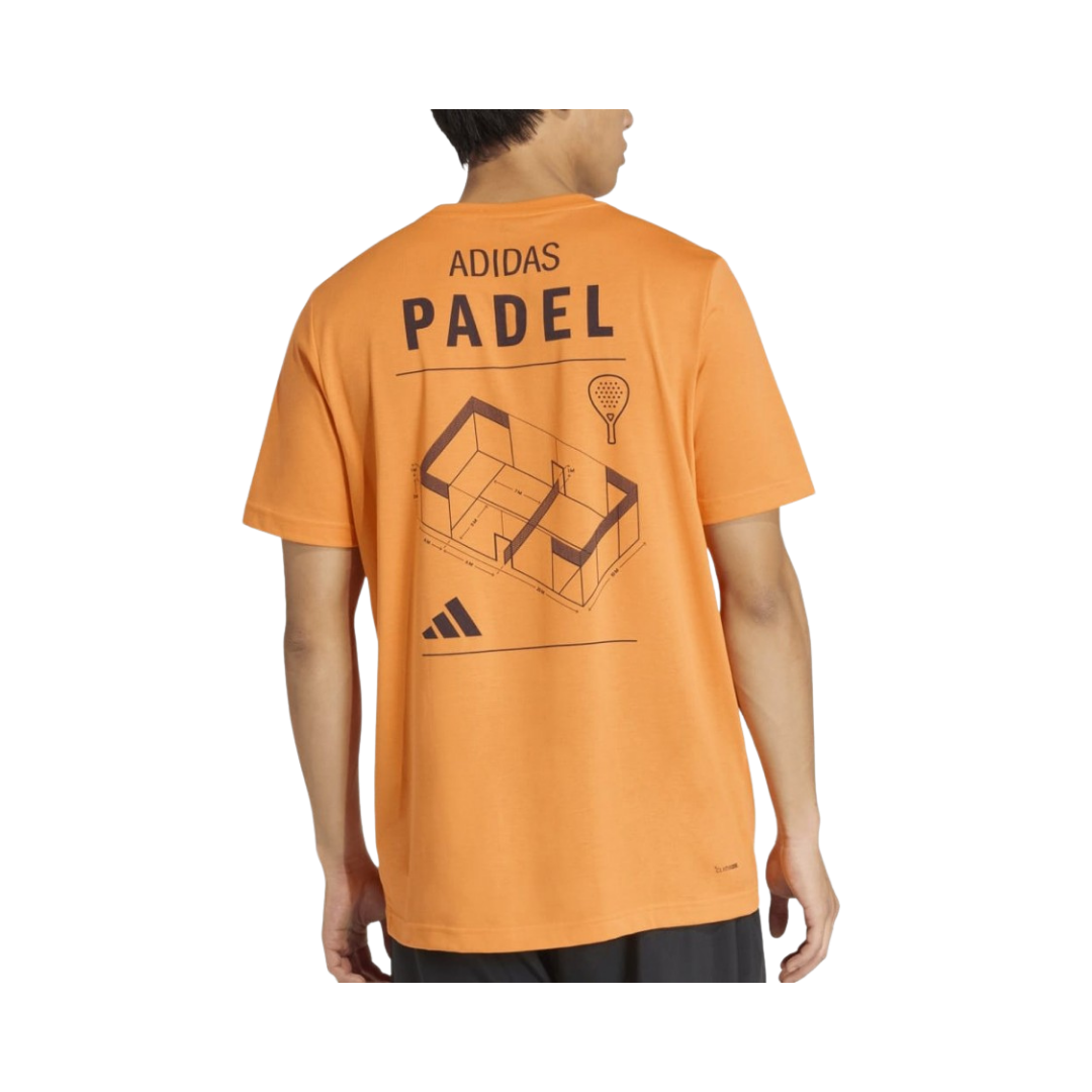 ADIDAS T-SHIRT PADEL M CAT GRAPHIC ORANGE