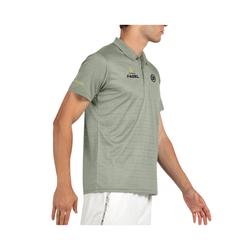 BULLPADEL T-SHIRT POLO MEN PREMIER POMPIER EUCALIPTO