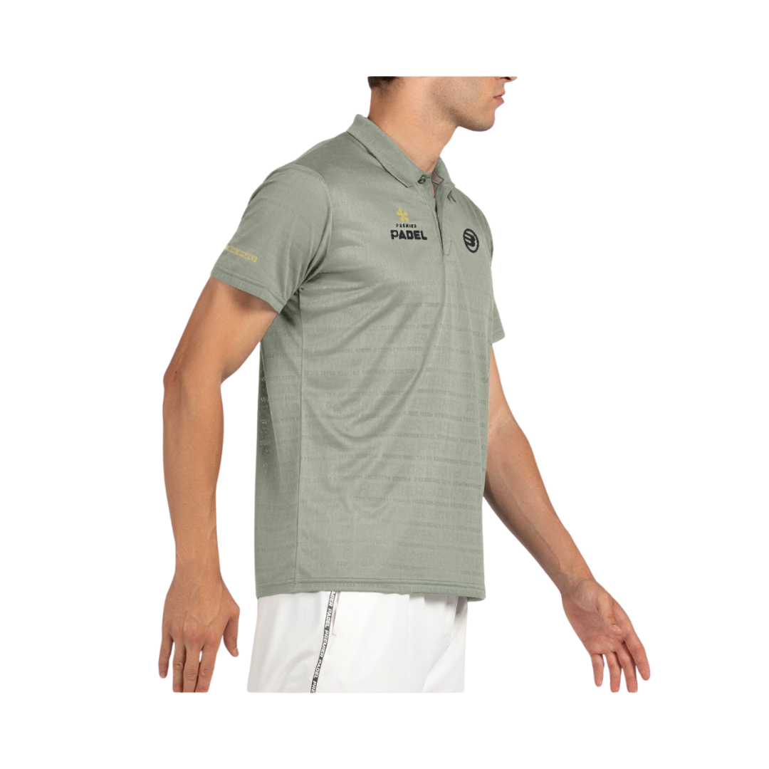 BULLPADEL T-SHIRT POLO MEN PREMIER POMPIER EUCALIPTO