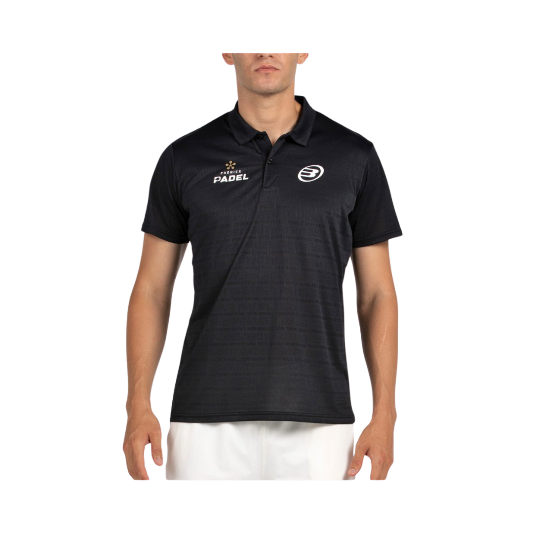 BULLPADEL T-SHIRT POLO MEN PREMIER POMPIER NEGRO