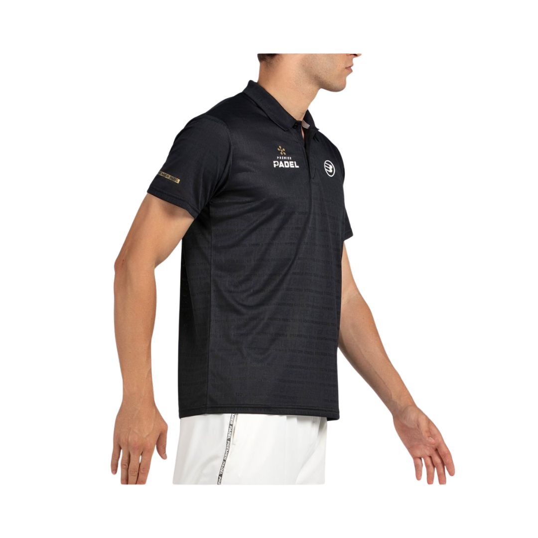 BULLPADEL T-SHIRT POLO MEN PREMIER POMPIER NEGRO