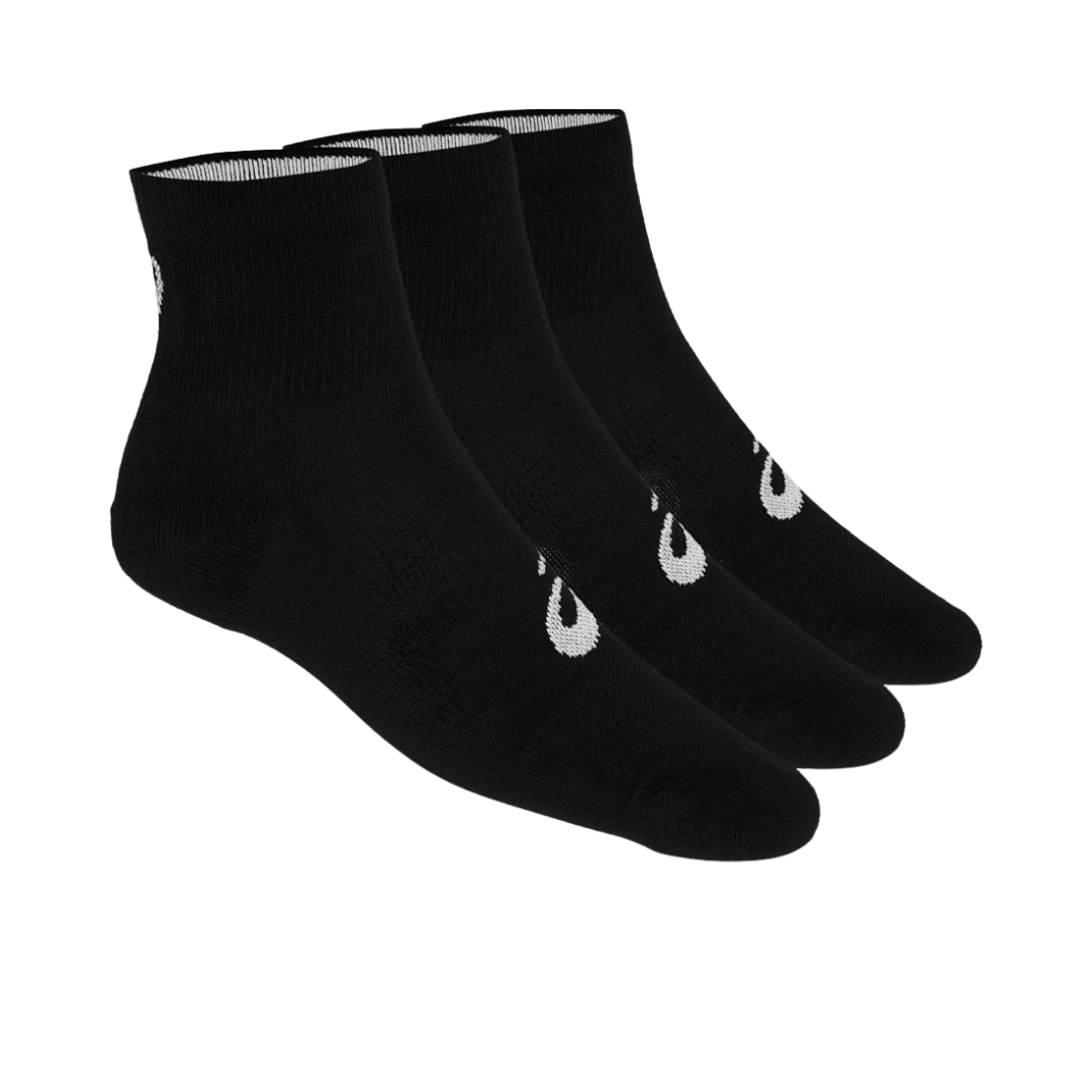 ASICS SOCKS 3 PACK QUARTER BLACK