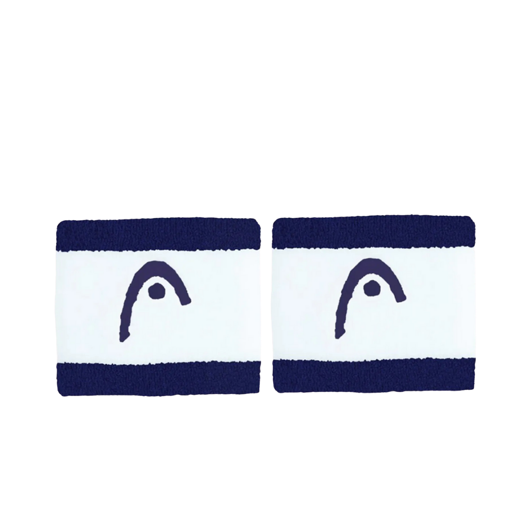 HEAD WRISTBANDS STRIPED 2.5 NAVY BLUE WHITE 2 UNITS