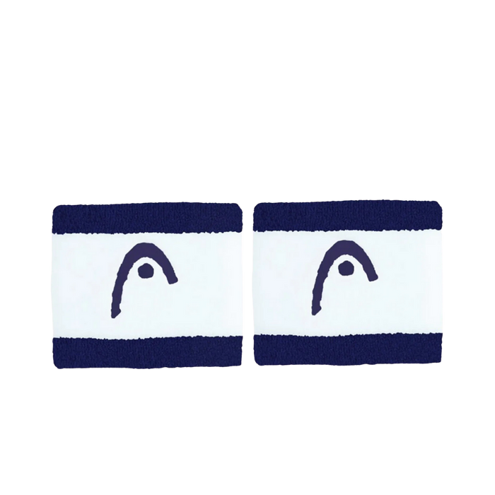 HEAD WRISTBANDS STRIPED 2.5 NAVY BLUE WHITE 2 UNITS