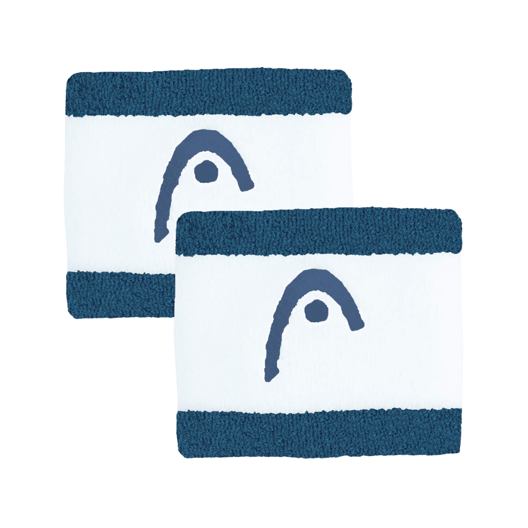 HEAD WRISTBANDS STRIPED 2.5 TEAL BLUE WHITE 2 UNITS