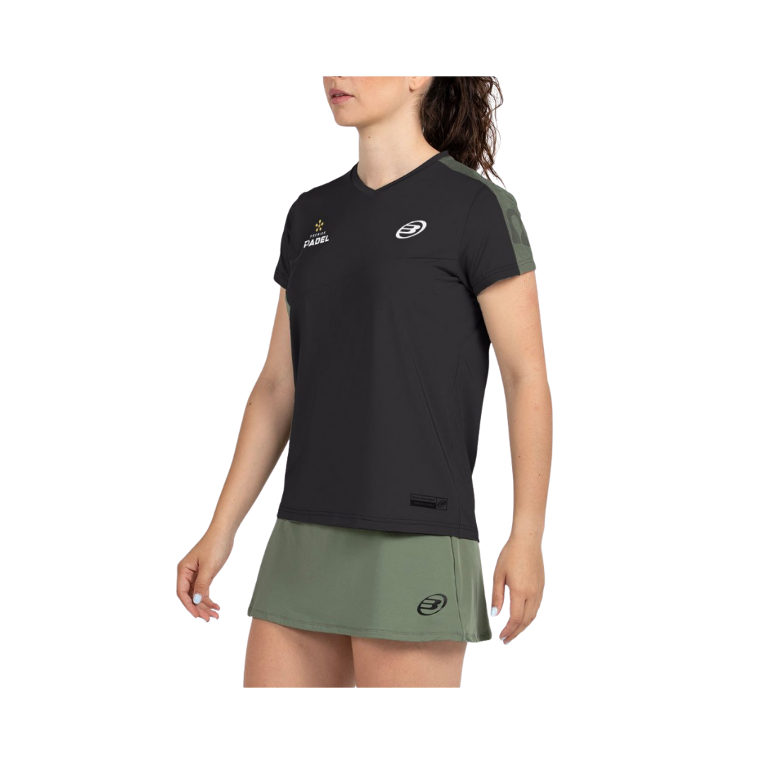 BULLPADEL T-SHIRT WOMEN PREMIER PAMPAN NEGRO 2026