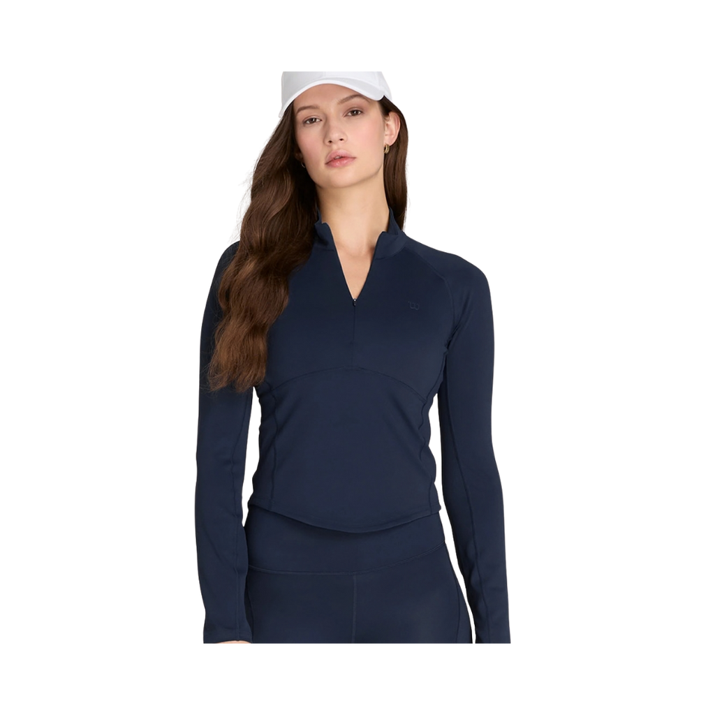 WILSON T-SHIRT WOMEN BASELINE HALF ZIP AZUL MARINO