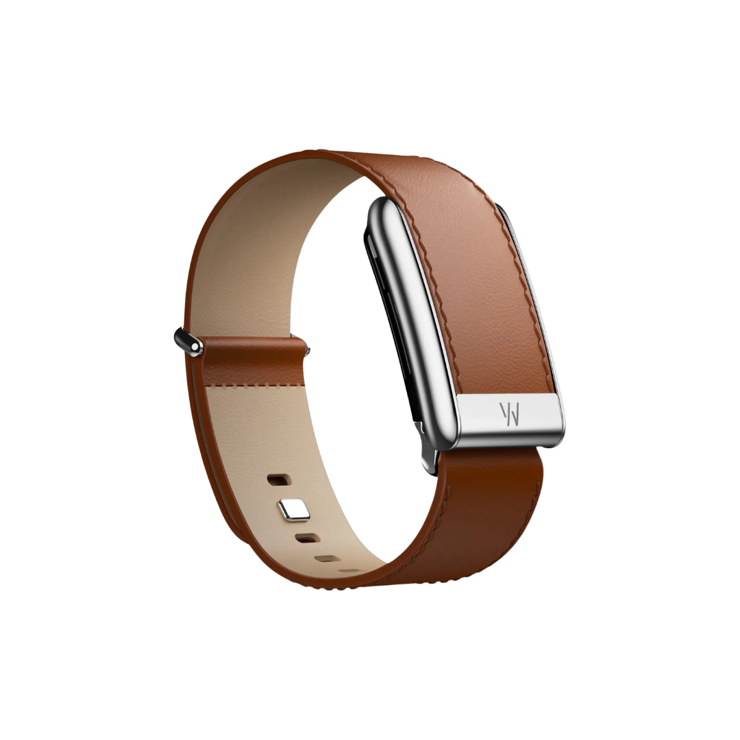 WHOOP STRAP 5.0 LEATHERLUXE 5.0 CHESTNUT CREAM TITANIUM