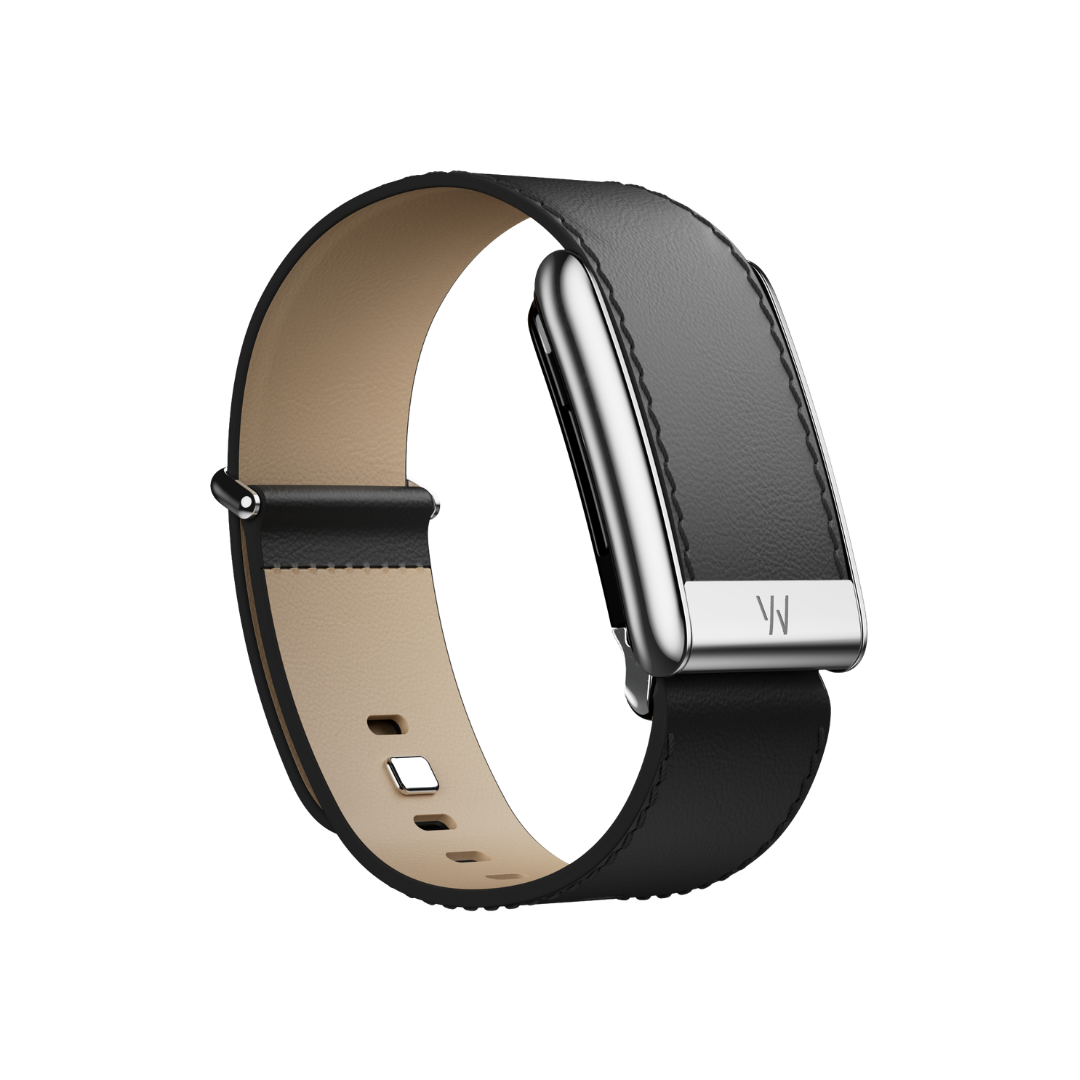 WHOOP STRAP 5.0 LEATHERLUXE BLACK CREAM TITANIUM