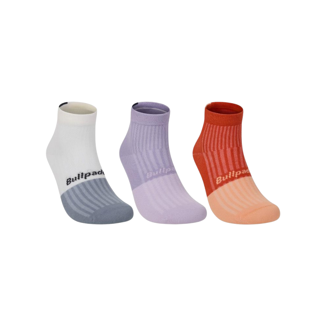 BULLPADEL SOCKS 3 PACK BP266 PURPLE WHITE ORANGE