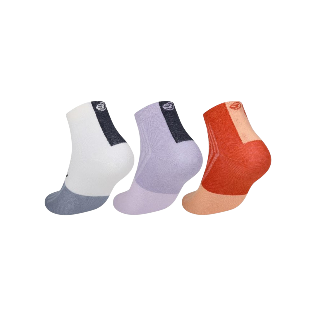 BULLPADEL SOCKS 3 PACK BP266 PURPLE WHITE ORANGE
