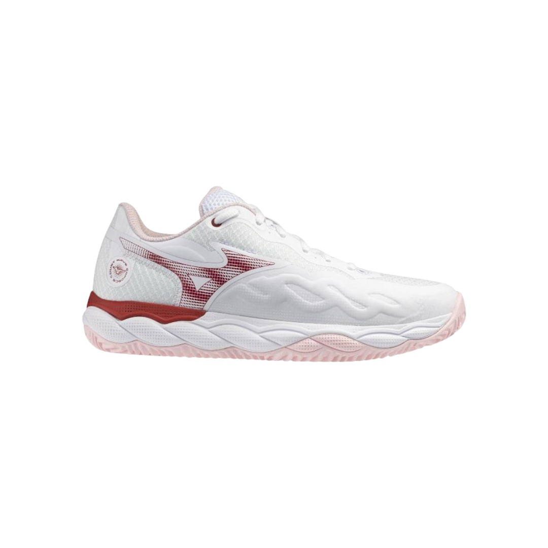 MIZUNO SHOES WOMEN WAVE ENFORCE COURT CLAY WHITE RED 2026