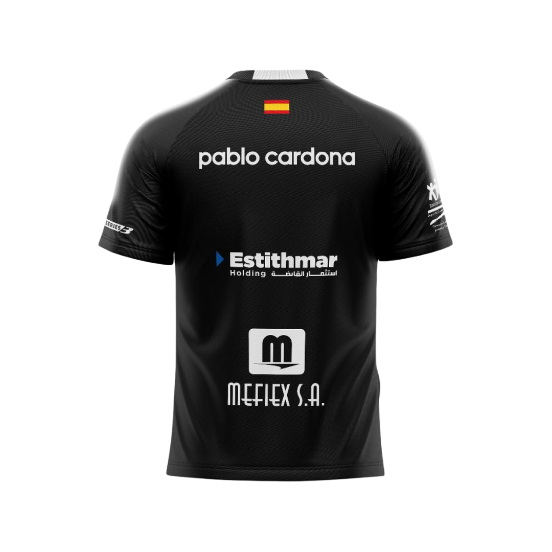 BULLPADEL T-SHIRT SPONSORS PREMIER MONTSE PABLO CARDONA BLACK 2026