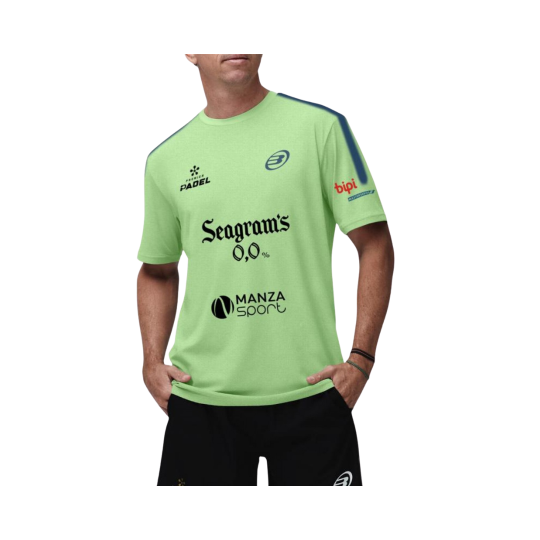 BULLPADEL T-SHIRT SPONSORS PREMIER MONTSE PAQUITO ACID GREEN VIGORE 2026