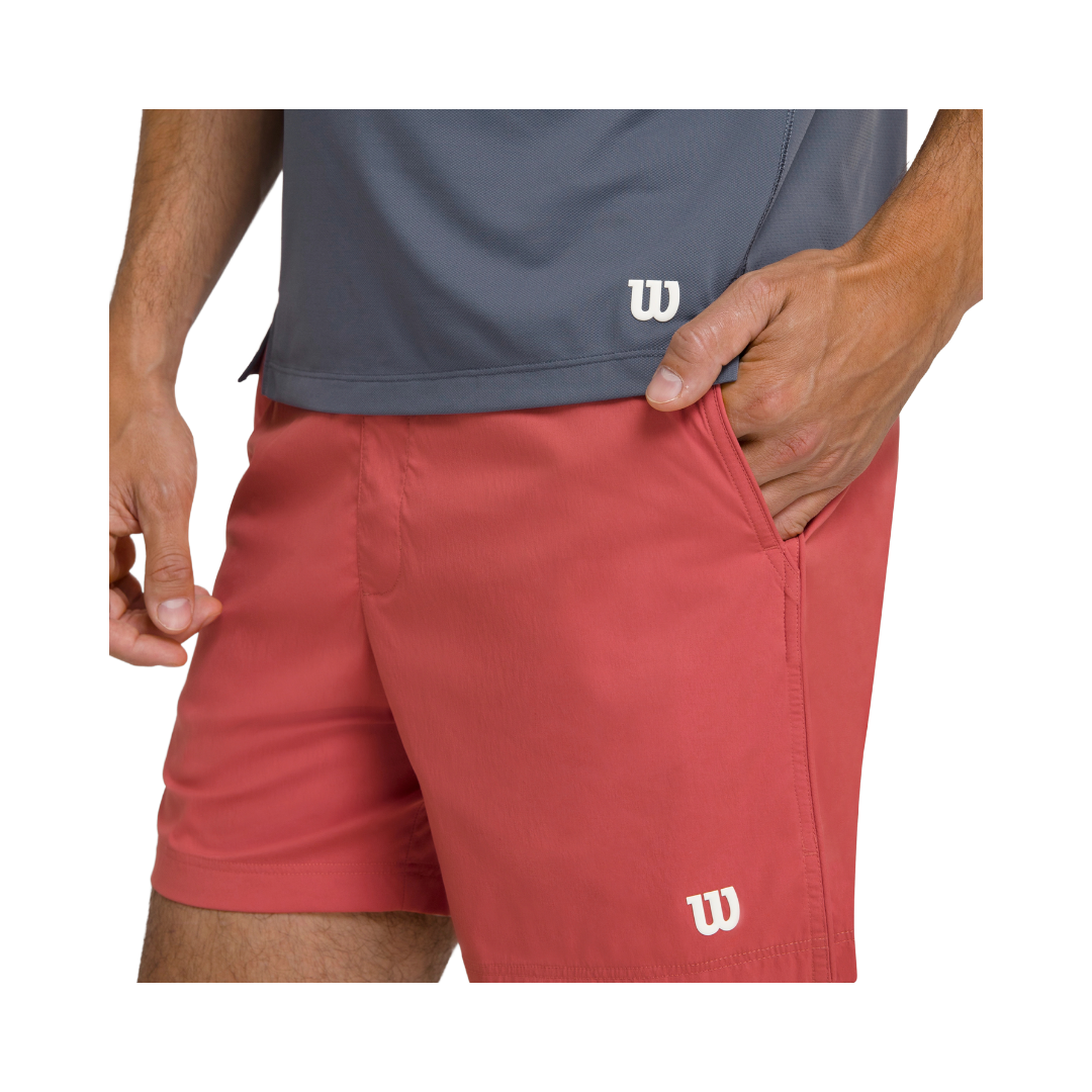 WILSON SHORT MEN TENNIS VOLLEY 6 DARK RED