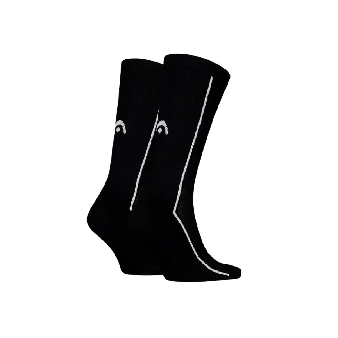 HEAD SOCKS LONG ALL SPORTS PERFORMANCE BLACK (2 PAIR)