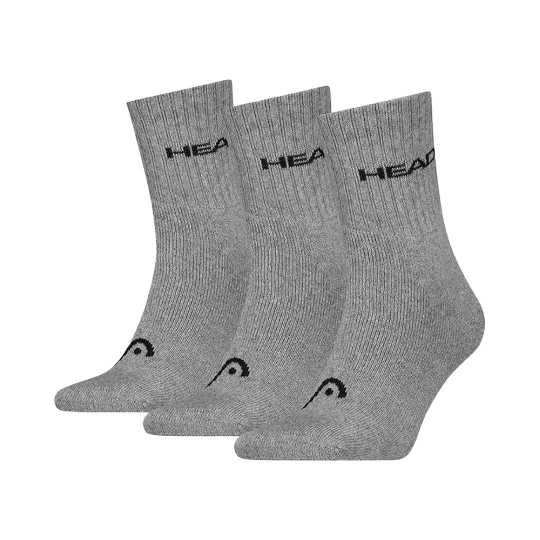 HEAD SOCKS SHORT ALL SPORTS PERFROMANCE GREY MELANGE AND WHITE (2 PAIR)