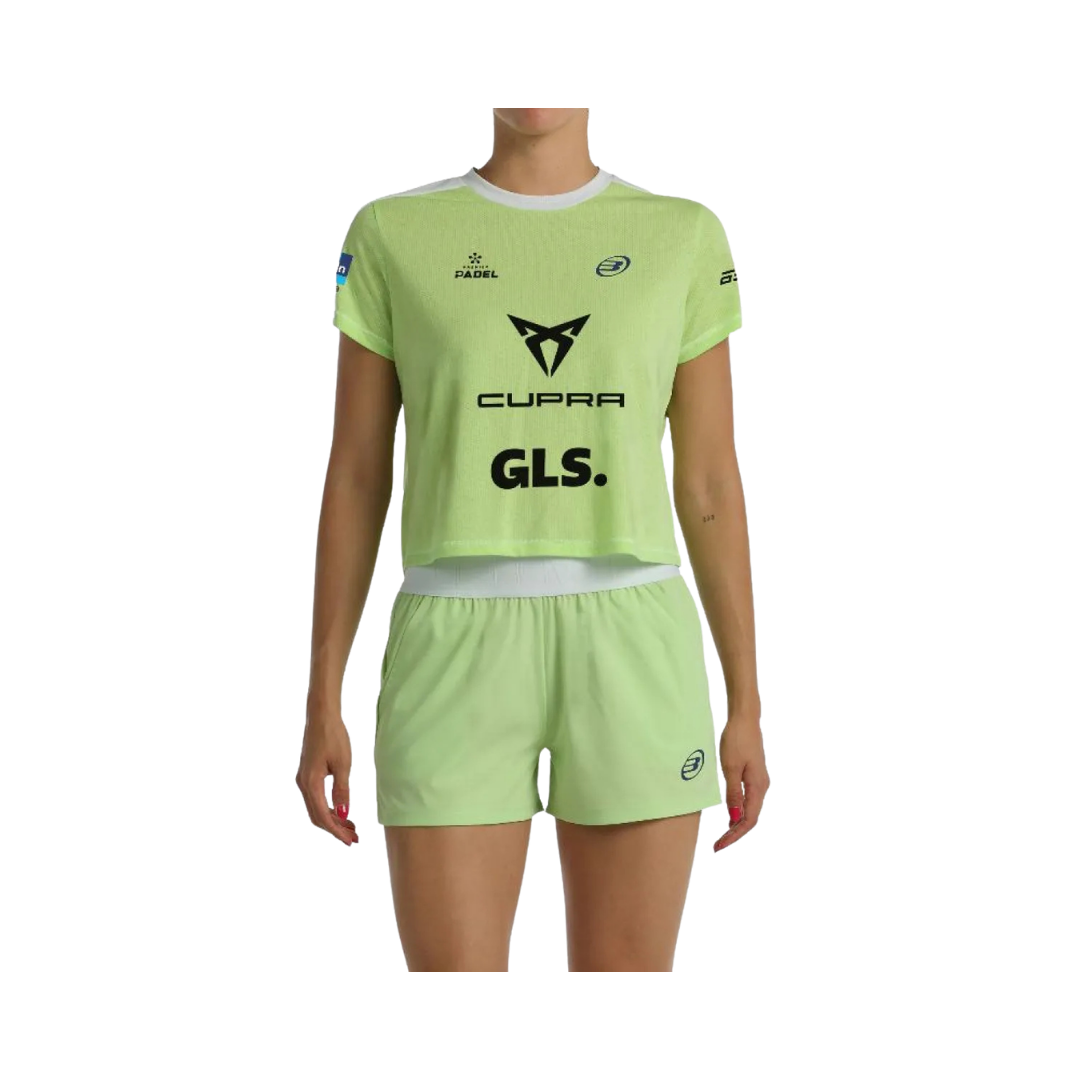 BULLPADEL T-SHIRT WOMEN SPONSORS PREMIER PADEL BEA GONZALEZ BILMA APPLE GREEN 2026