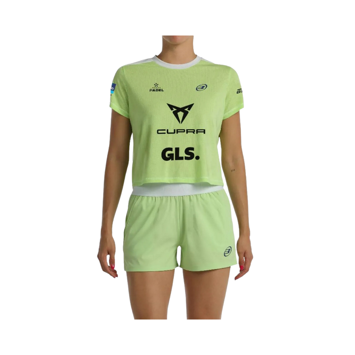 BULLPADEL T-SHIRT WOMEN SPONSORS PREMIER PADEL BEA GONZALEZ BILMA APPLE GREEN 2026