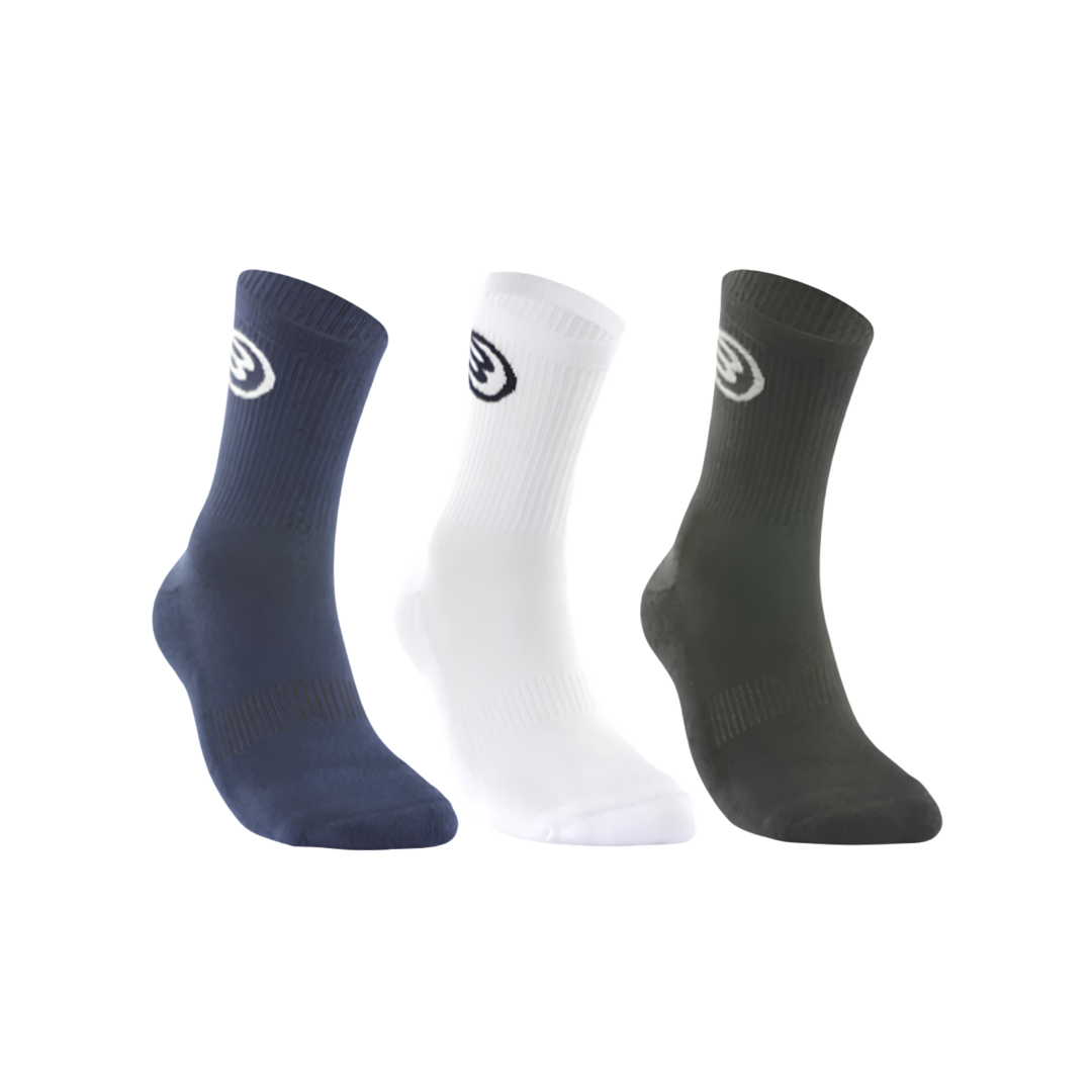 BULLPADEL SOCKS 3 PACK BP262 WHITE BLACK NAVY