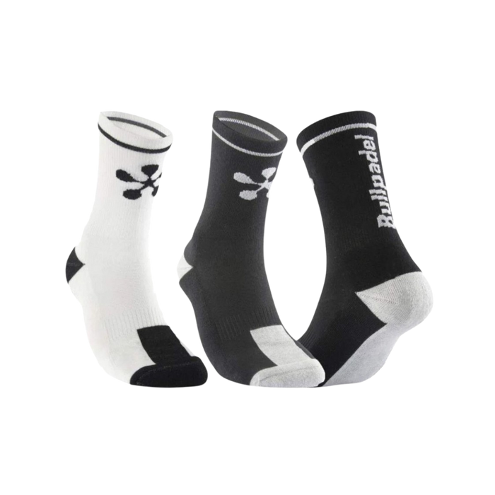 BULLPADEL SOCKS 2 PACK PREMIER PADEL BPPMR2603 WHITE BLACK