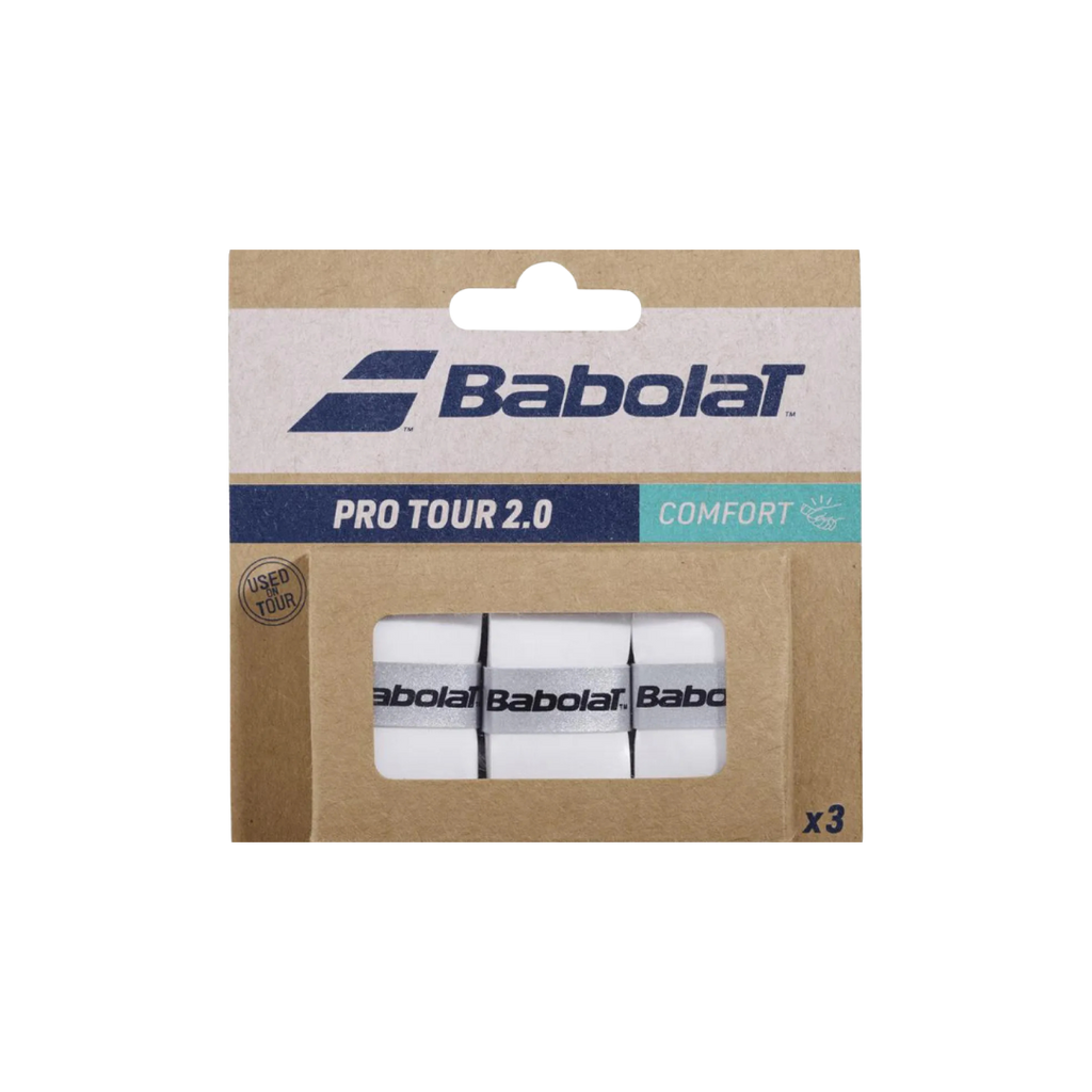 Babolat Overgrips Pro Tour 2.0 Comfort White (pack of 3)