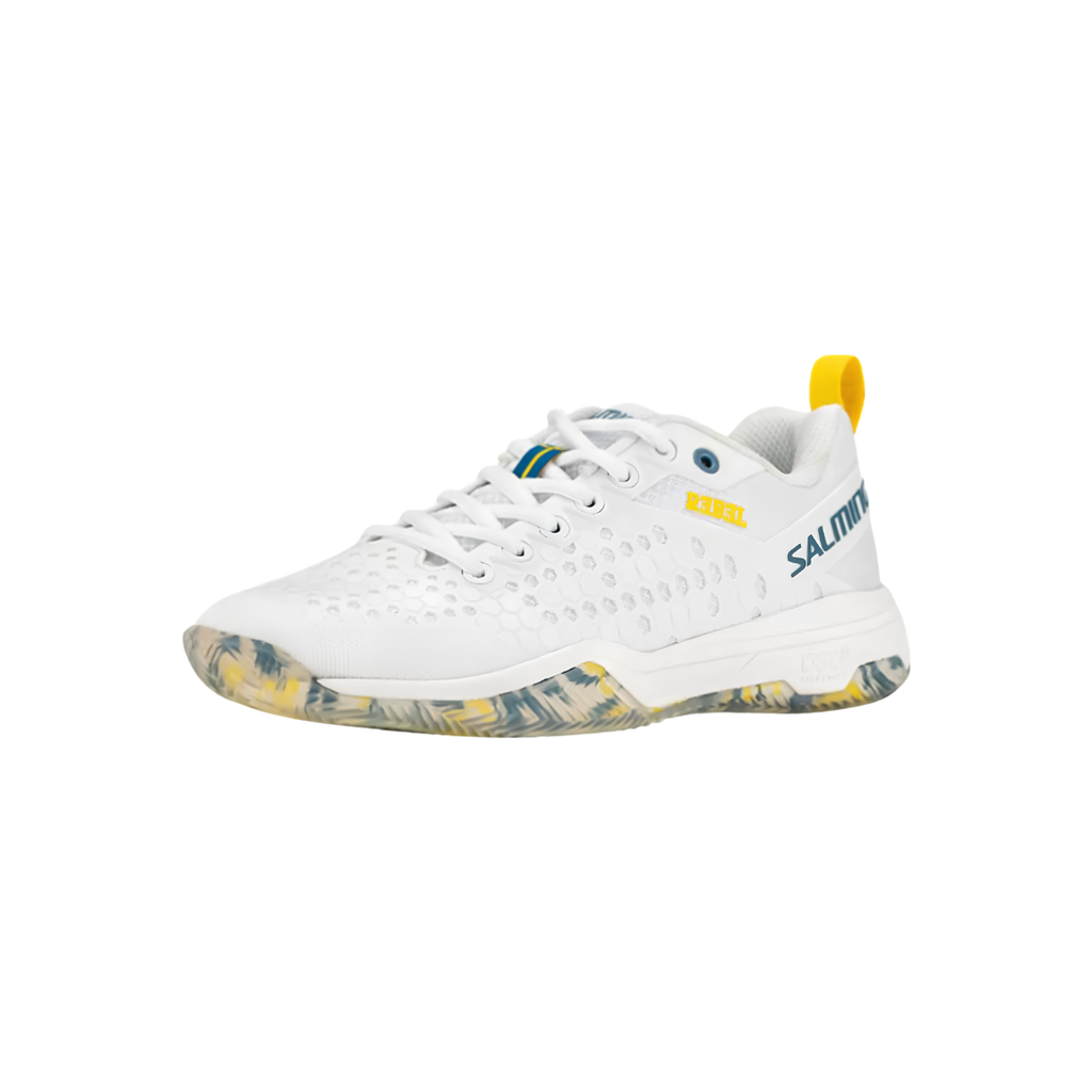 Salming Shoes Rebel White Blue Yellow 2026
